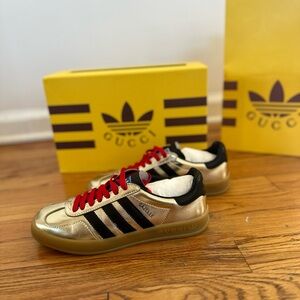 NIB Authentic Gucci Gold Adidas Samba Sz 38